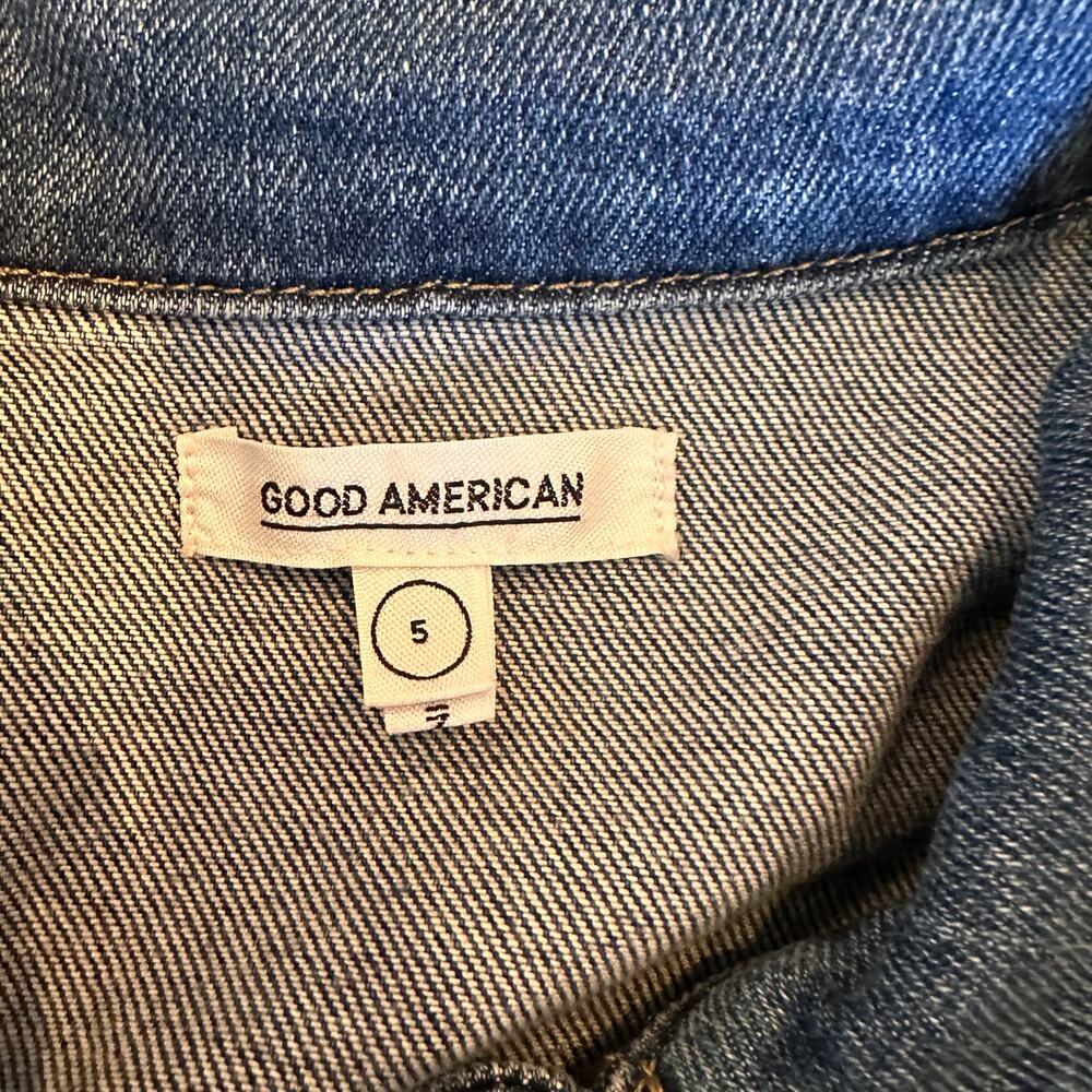 Good American 5X Denim Mini Dress Long Sleeves - Picture 2 of 5